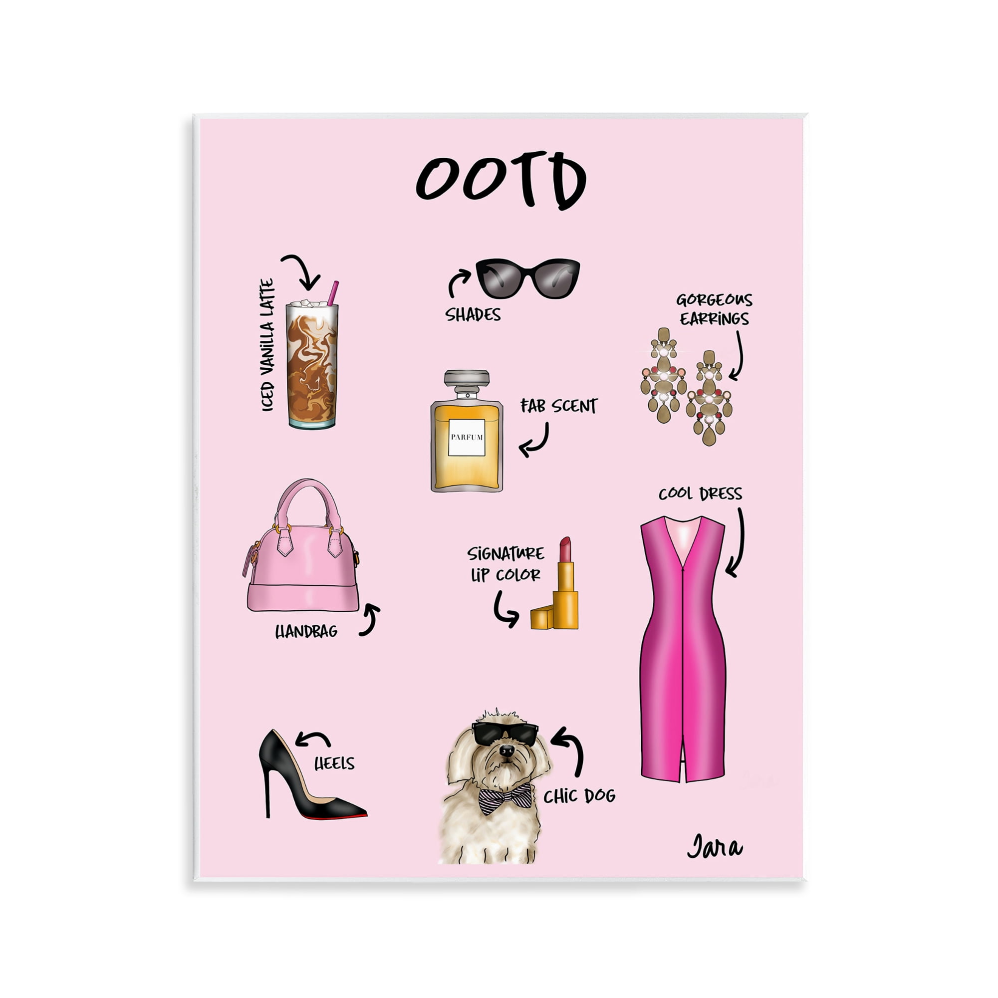 Stupell Industries Feminine Glam Outfit of the Day Wall Plaque Art, design by Tara Boone