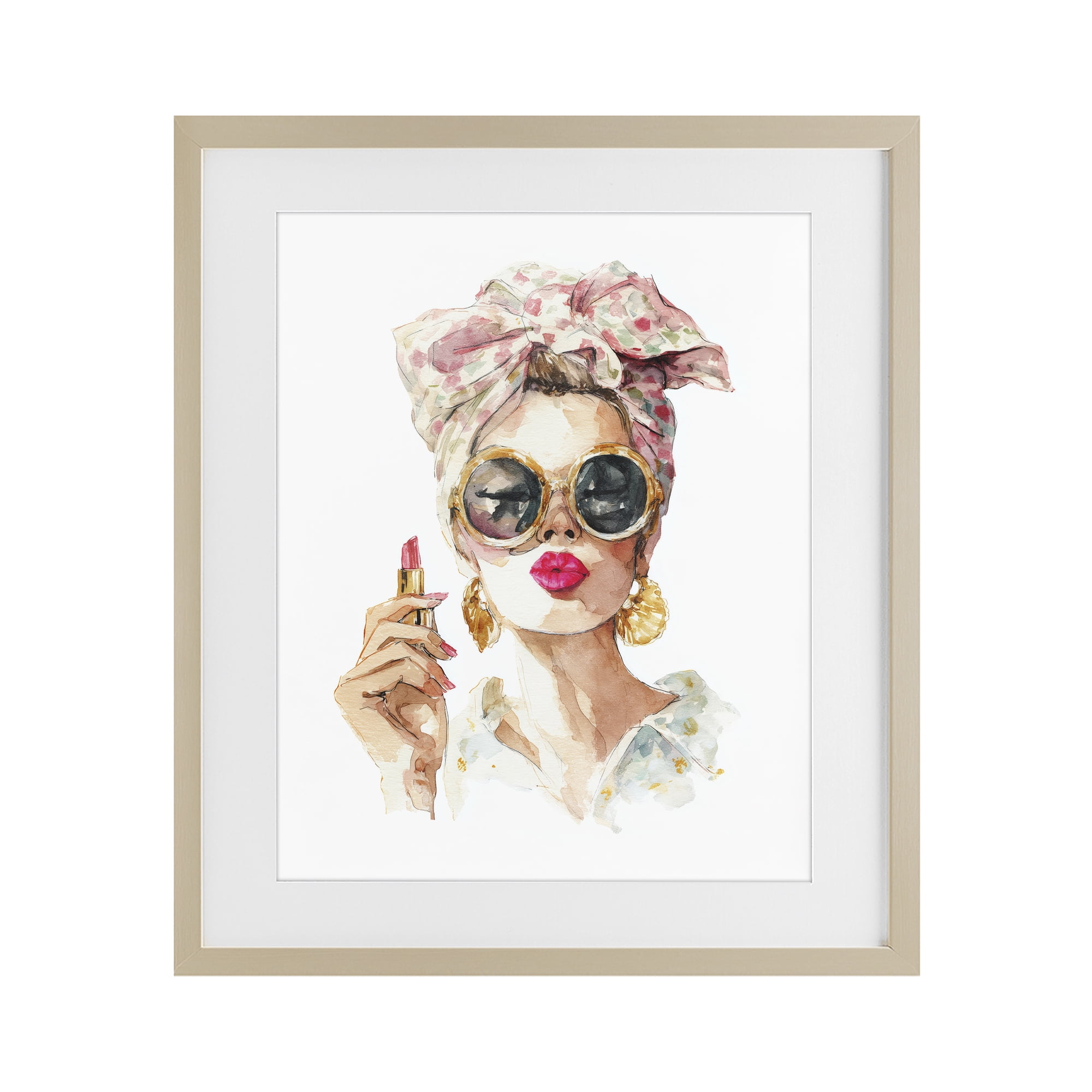Stupell Industries Feminine Lipstick Spell Birch Framed Print Under Glass, design by Svetlana Aleynikova
