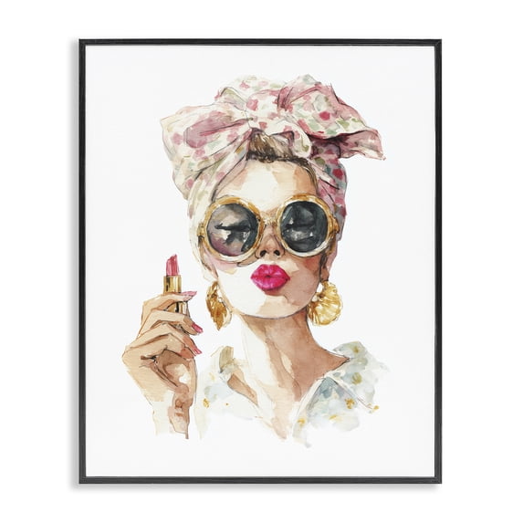 Stupell Industries Traditional Feminine Lipstick Spell Black Framed Giclee Art, 11 x 14, by Svetlana Aleynikova