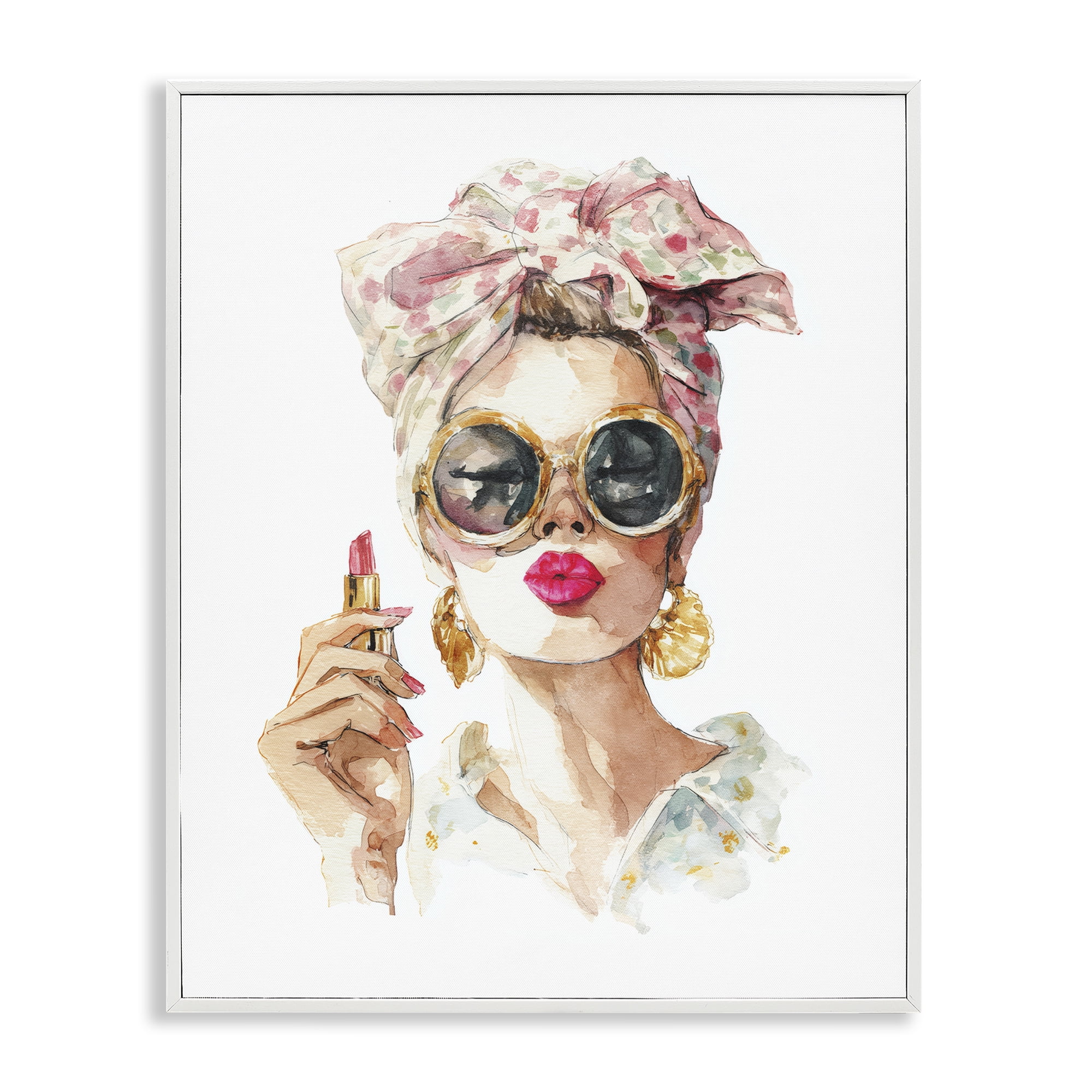 Stupell Industries Feminine Lipstick Spell White Framed Giclee Art, design by Svetlana Aleynikova