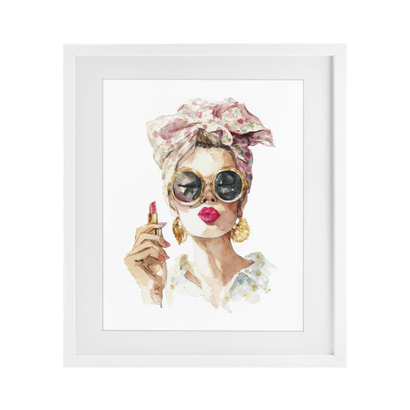 Stupell Industries Feminine Lipstick Spell White Framed Print Under Glass, design by Svetlana Aleynikova