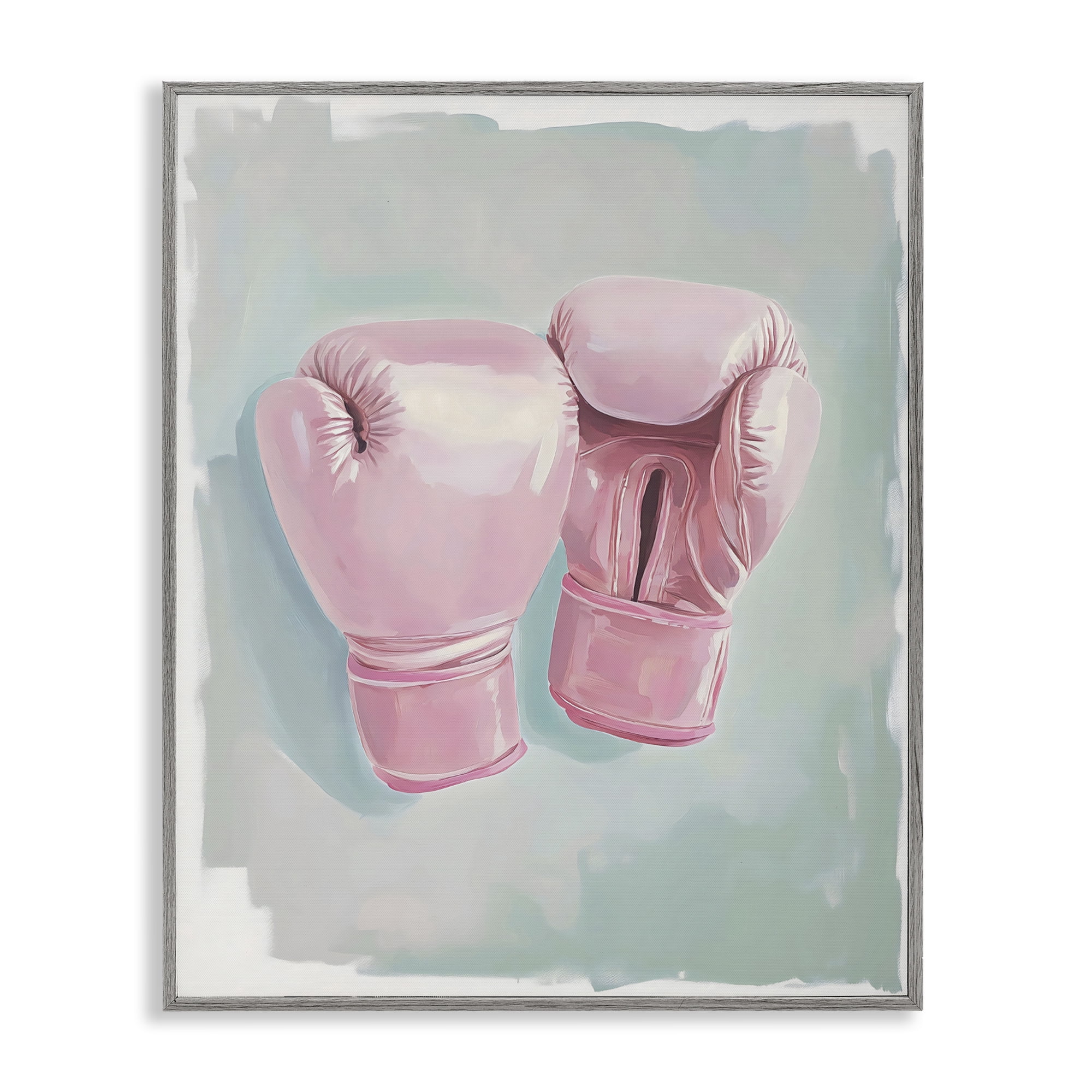 Stupell Industries Feminine Pink Boxing Gloves Gray Framed Giclee Art, design by The Prints Vibe