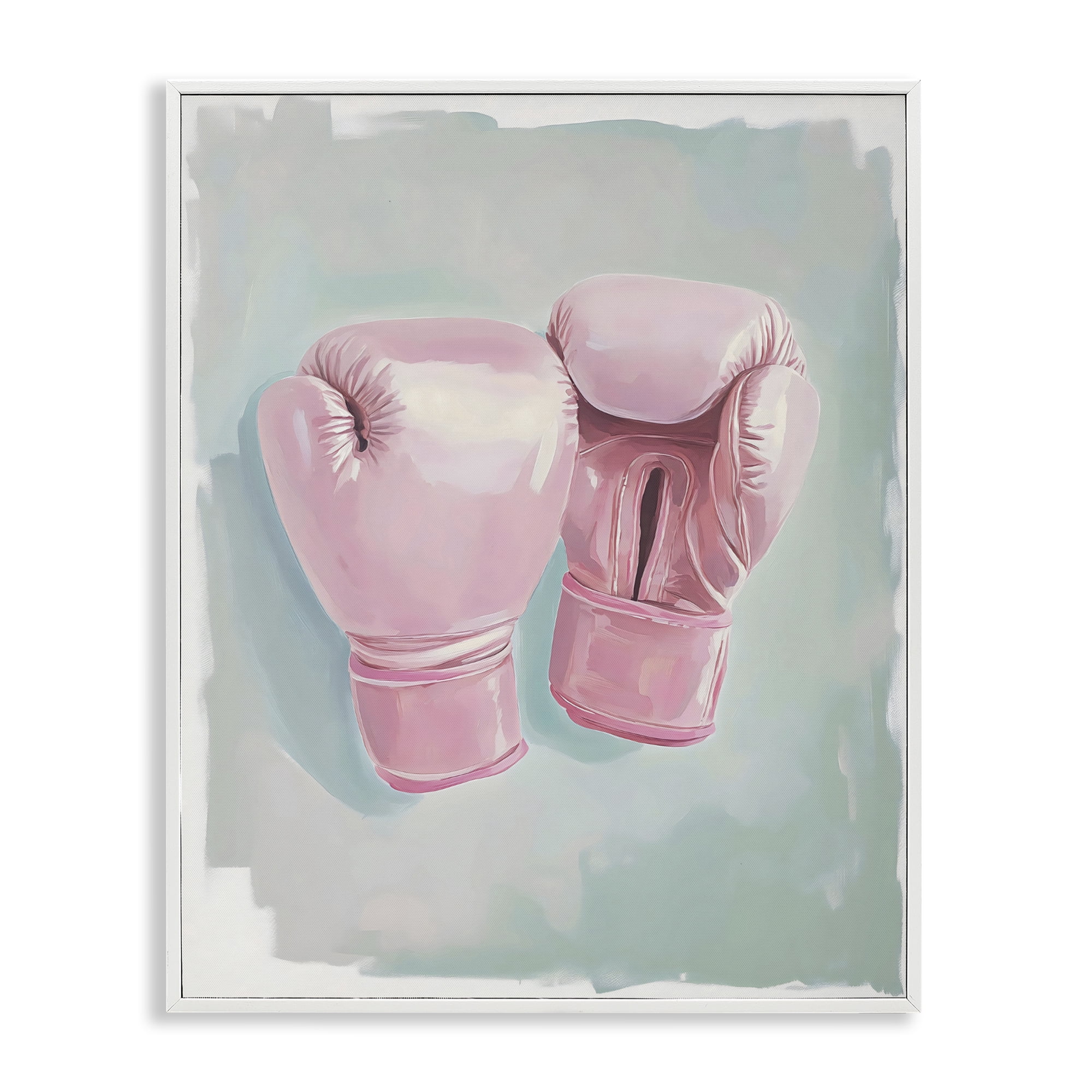 Stupell Industries Feminine Pink Boxing Gloves White Framed Giclee Art, design by The Prints Vibe