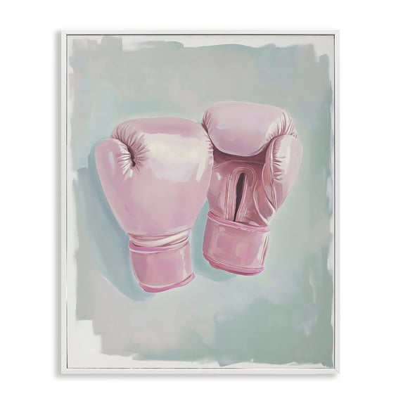 Stupell Industries Contemporary Feminine Pink Boxing Gloves White Framed Giclee Art, 11 x 14, by The Prints Vibe