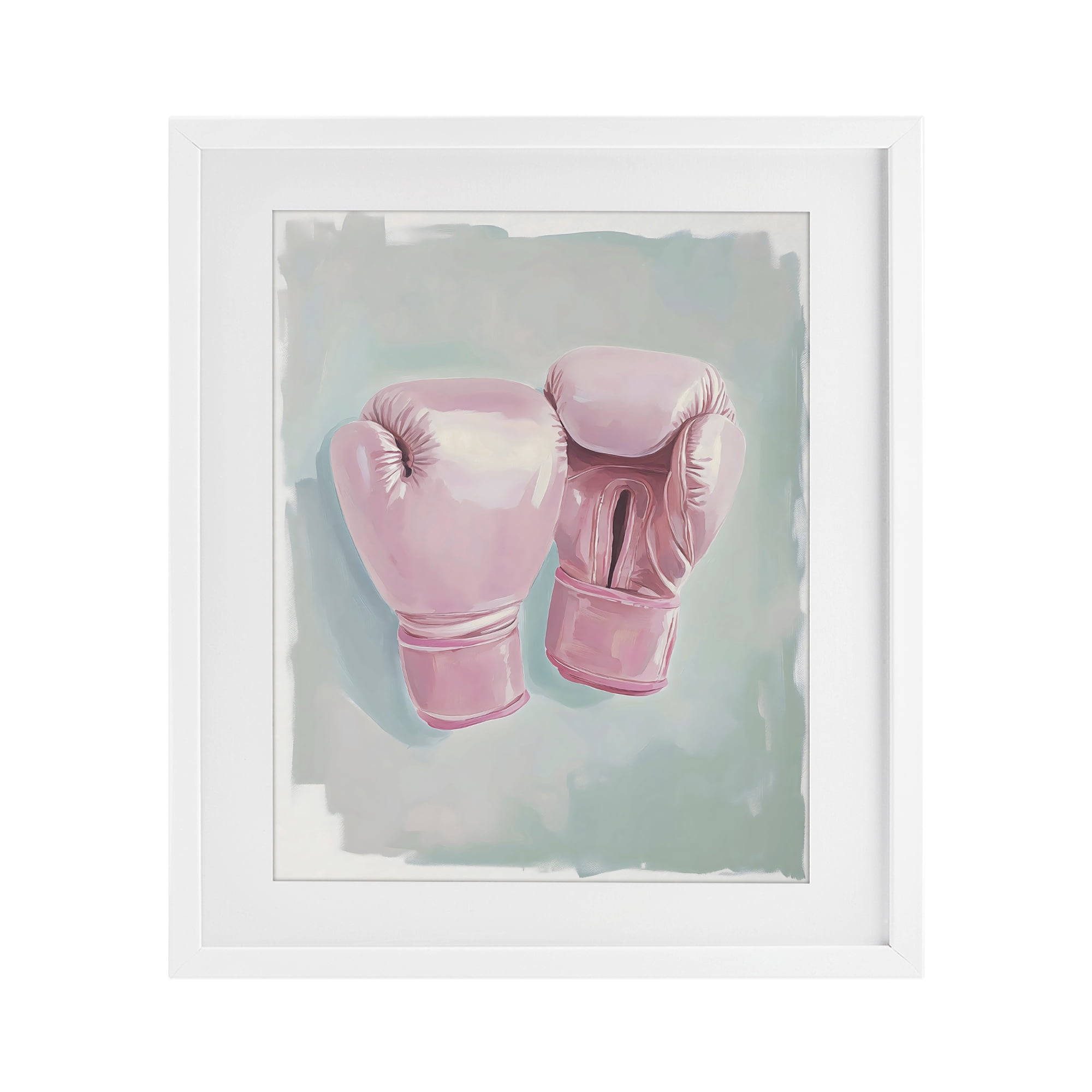 Stupell Industries Feminine Pink Boxing Gloves White Framed Print Under Glass, design by The Prints Vibe