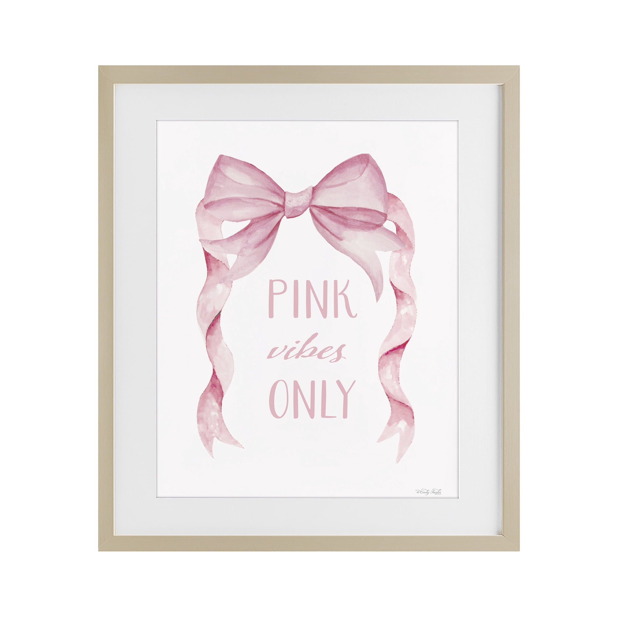 Stupell Industries Feminine Pink Vibes Only Birch Framed Print Under Glass, design by Cindy Jacobs
