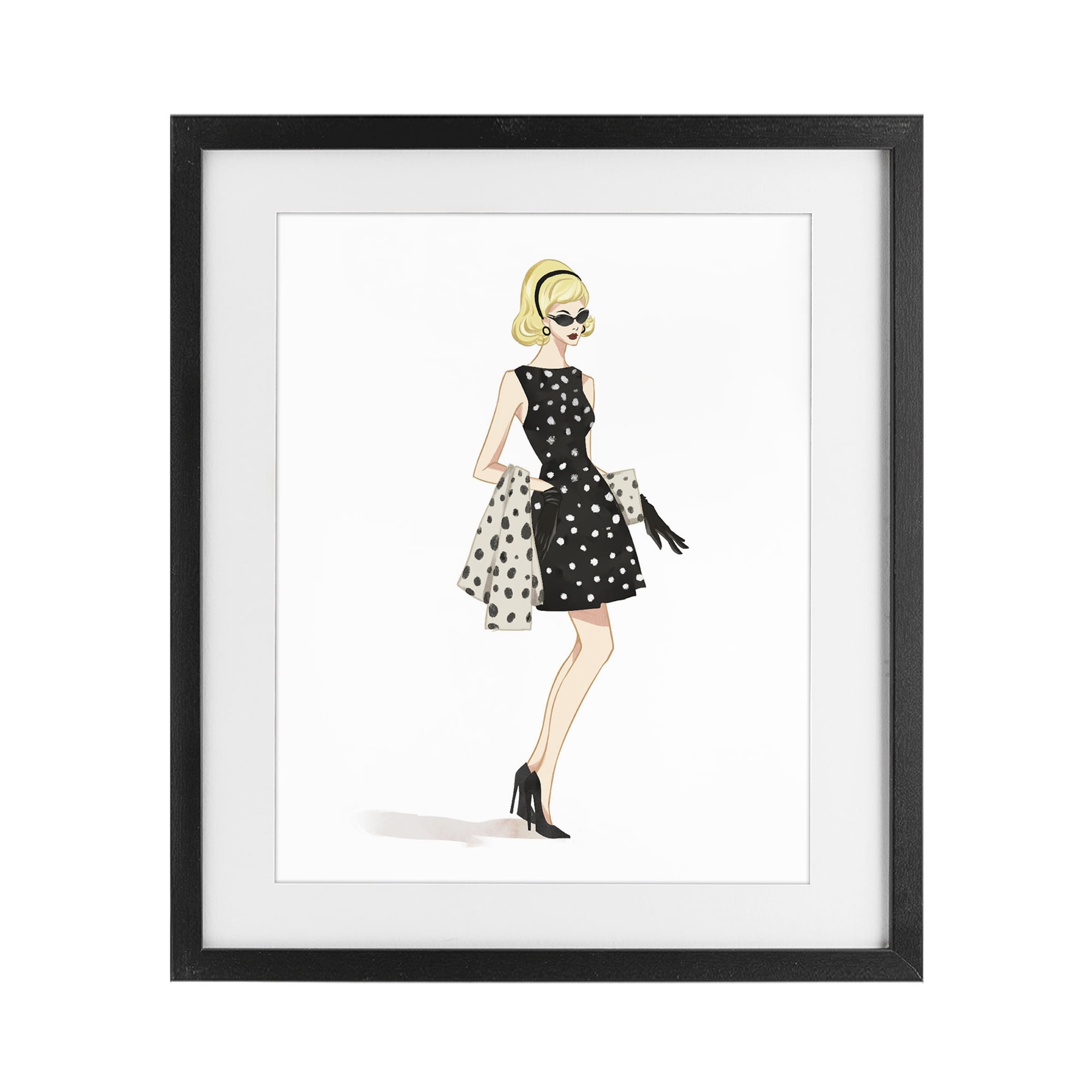 Stupell Industries Feminine Retro Fashion Black Framed Print Under Glass, design by Ziwei Li