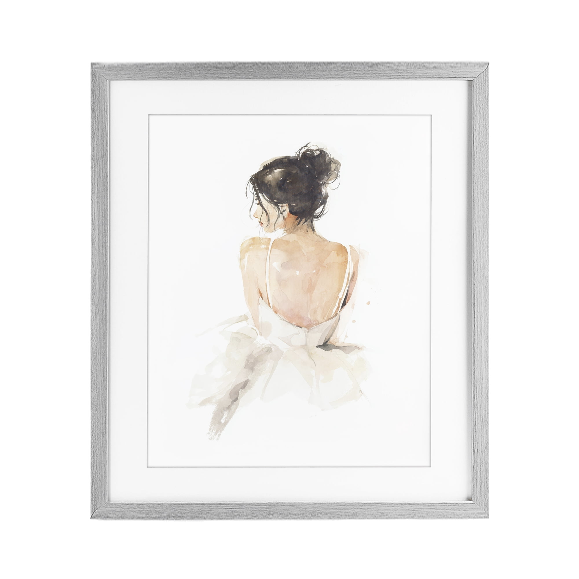 Stupell Industries Feminine Serenity Woman Gray Framed Print Under Glass, design by Svetlana Aleynikova