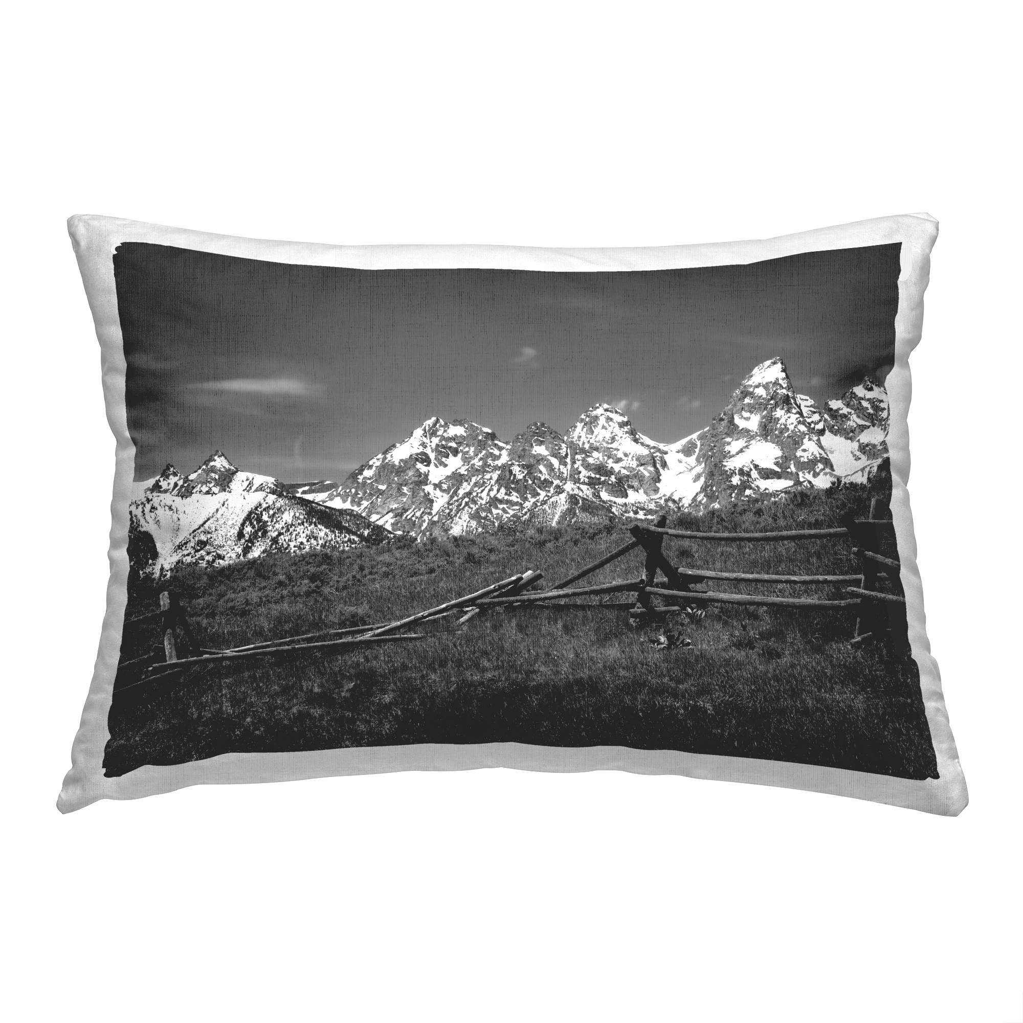 Stupell Industries Fence & Mountain Peaks Decorative Printed Throw Pillow, 14 x 20