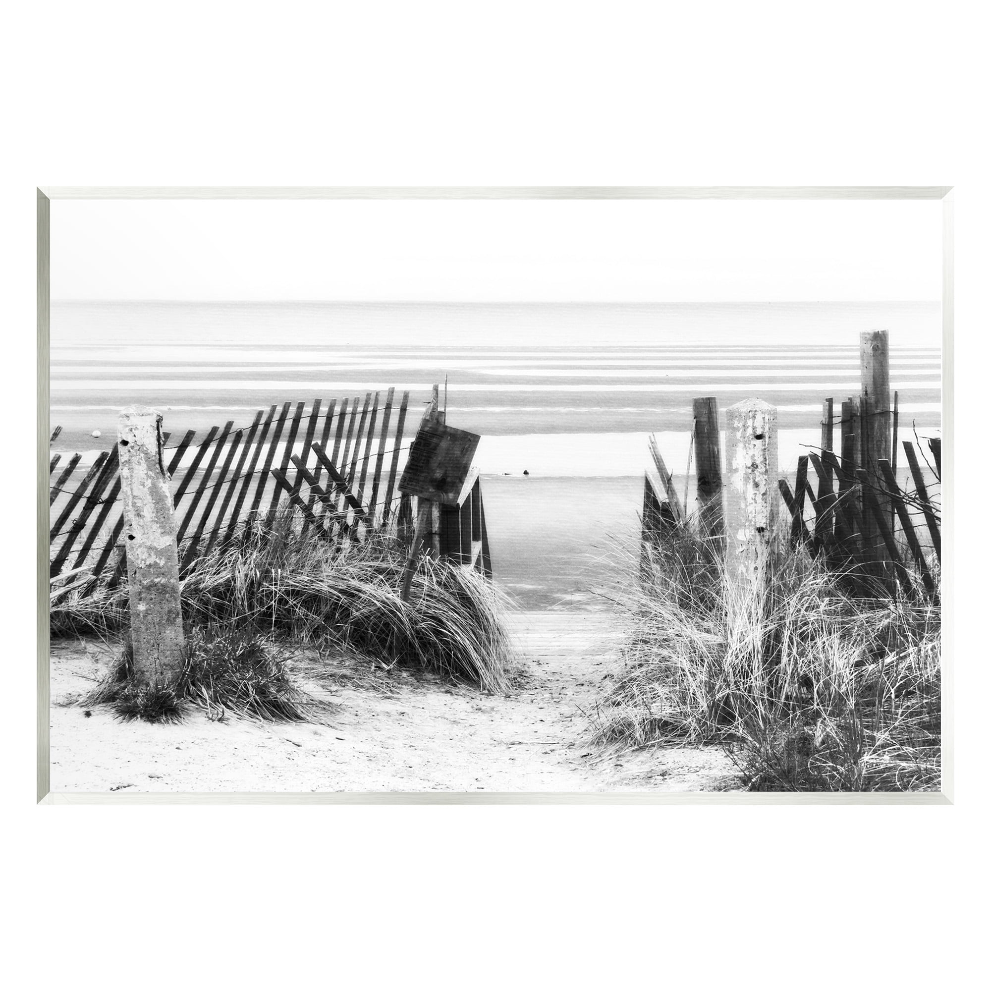 Stupell Industries Fenced Beach Path Landscape Photography Unframed Art Print Wall Art, 19 x 13