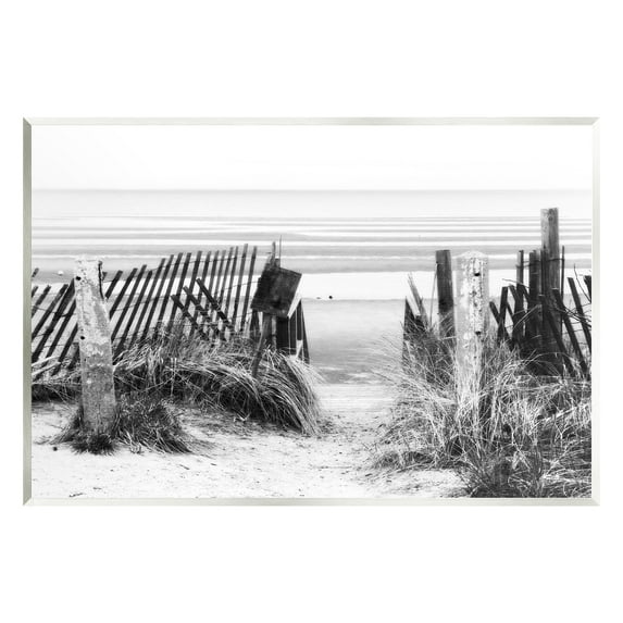 Stupell Industries Fenced Beach Path Landscape Photography Unframed Art Print Wall Art, 19 x 13
