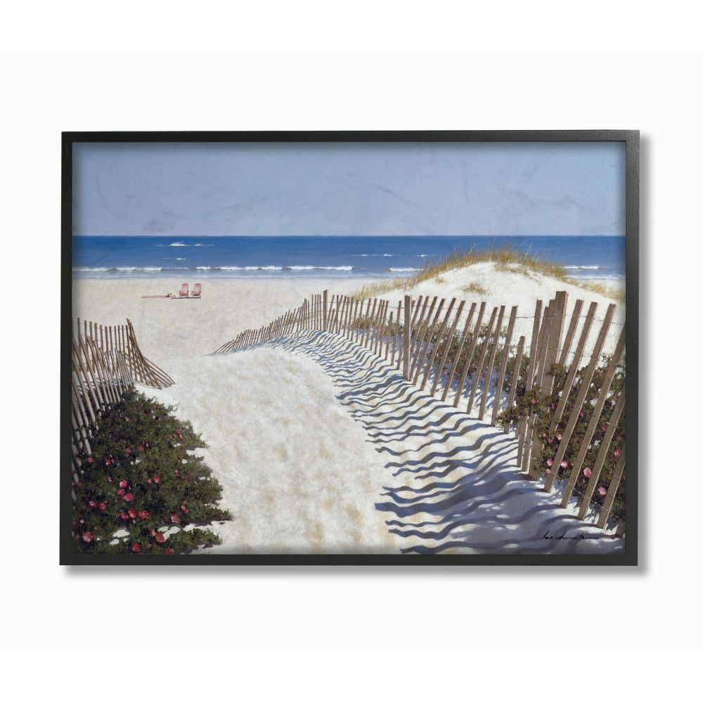 Stupell Industries Fenced Pathway to Beach Summer Nautical Painting Designed by Zhen-Huan Lu