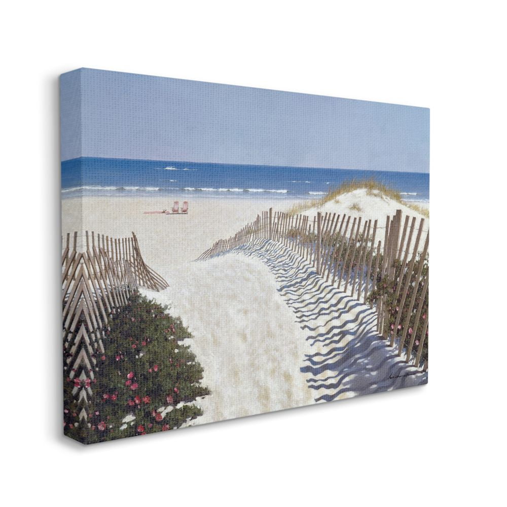 Stupell Industries Fenced Pathway to Beach Summer Nautical Painting Designed by Zhen-Huan Lu