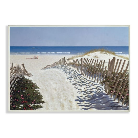 Stupell Industries Fenced Pathway to Beach Summer Nautical Painting Unframed Art Print Wall Art, 13x19, by Zhen-Huan Lu