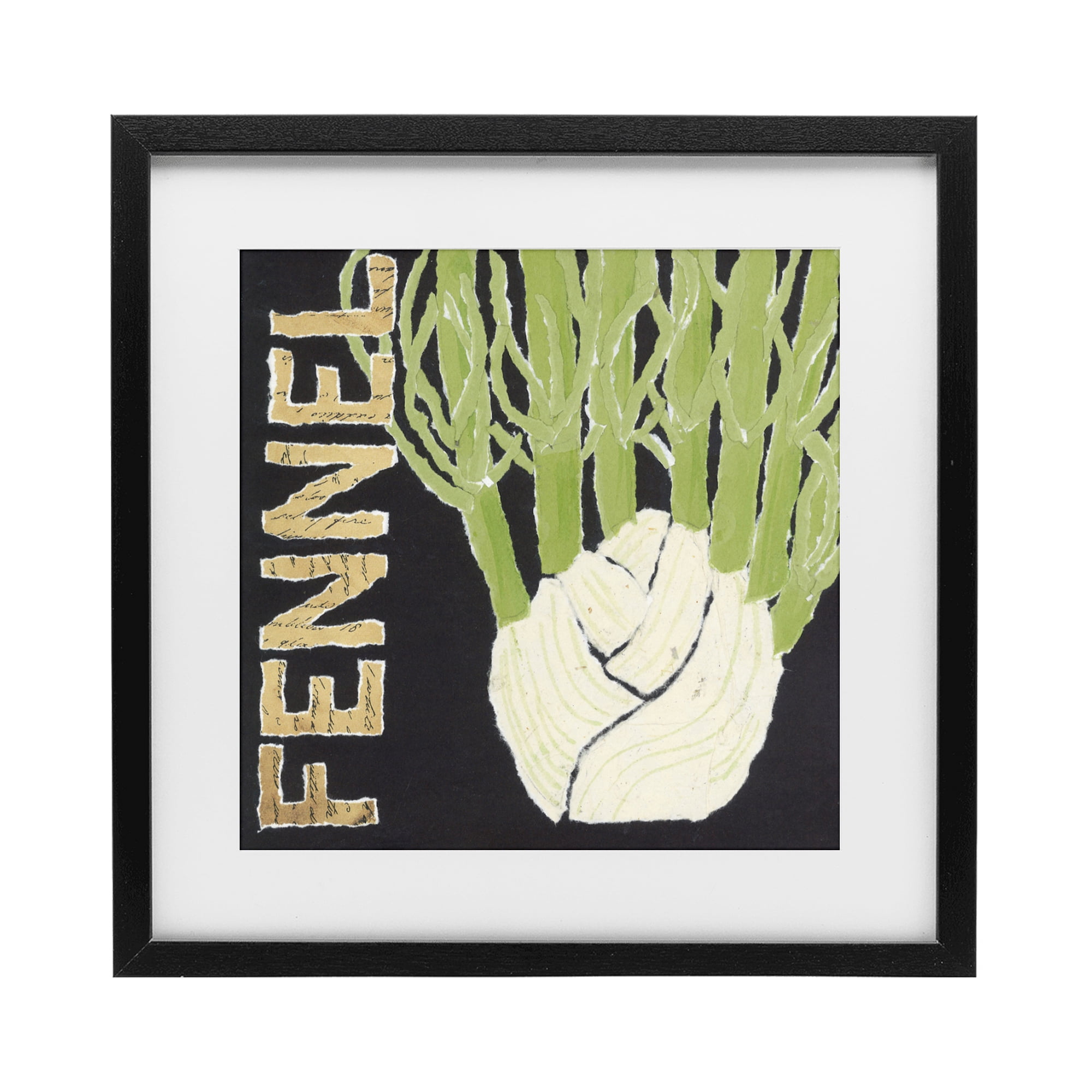 Stupell Industries Fennel Root Vegetable Black Framed Print Under Glass, design by Nancy Overton