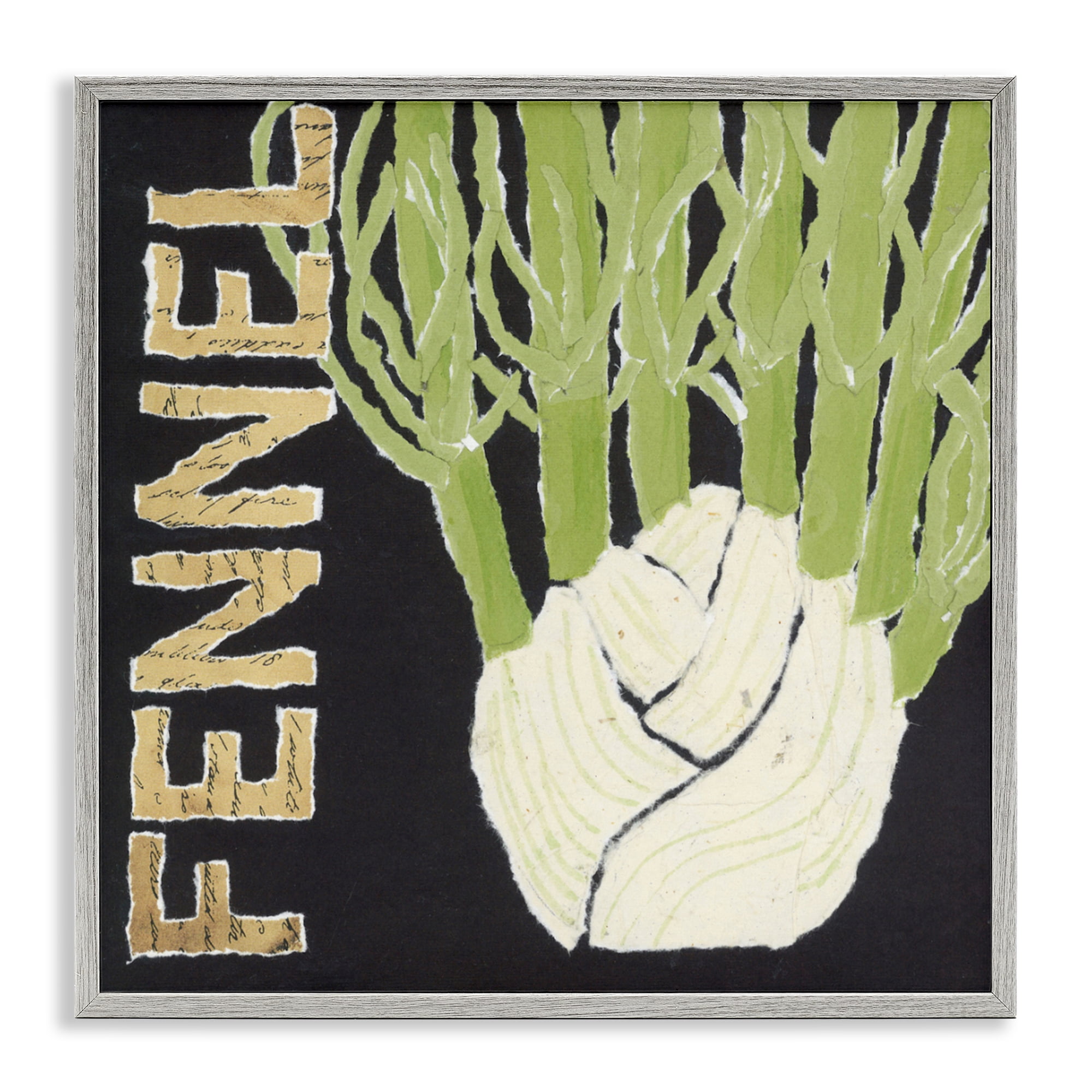 Stupell Industries Fennel Root Vegetable Gray Framed Giclee Art, design by Nancy Overton