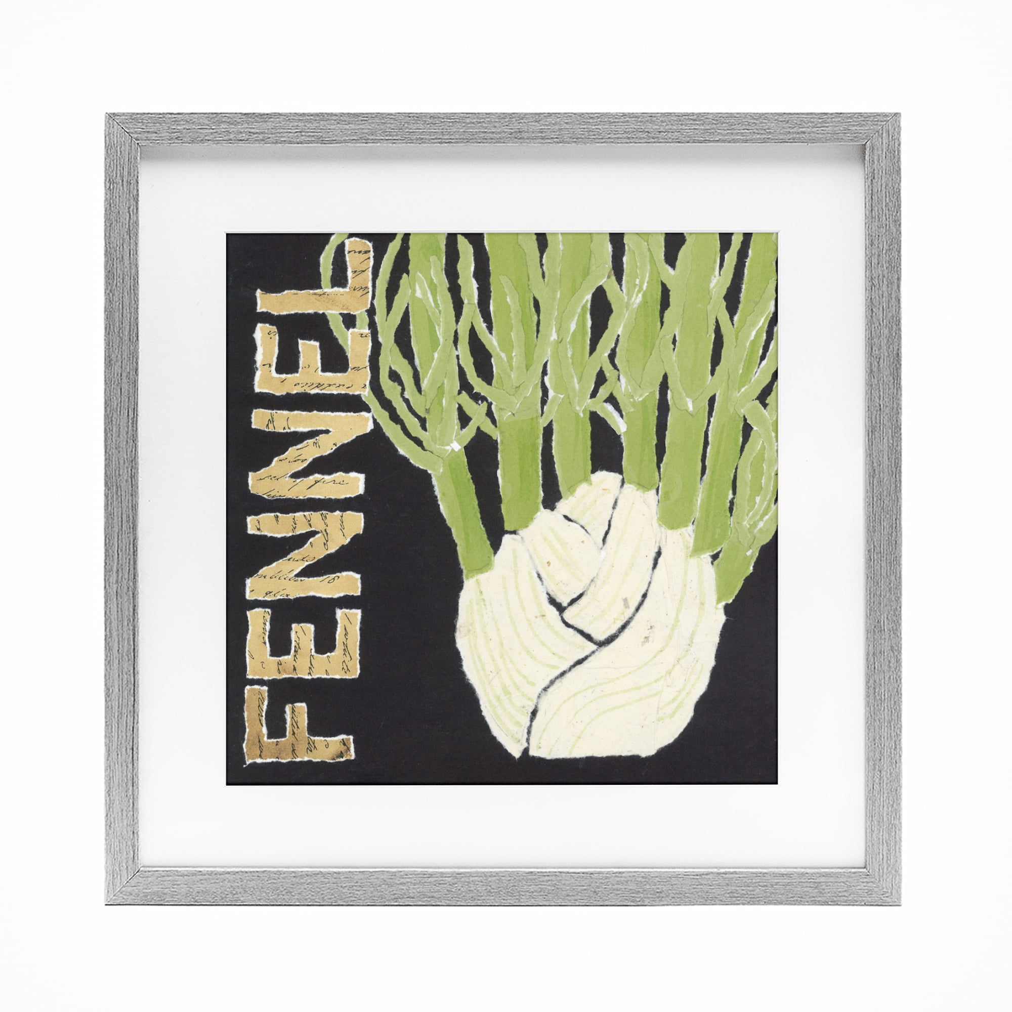 Stupell Industries Fennel Root Vegetable Gray Framed Print Under Glass, design by Nancy Overton