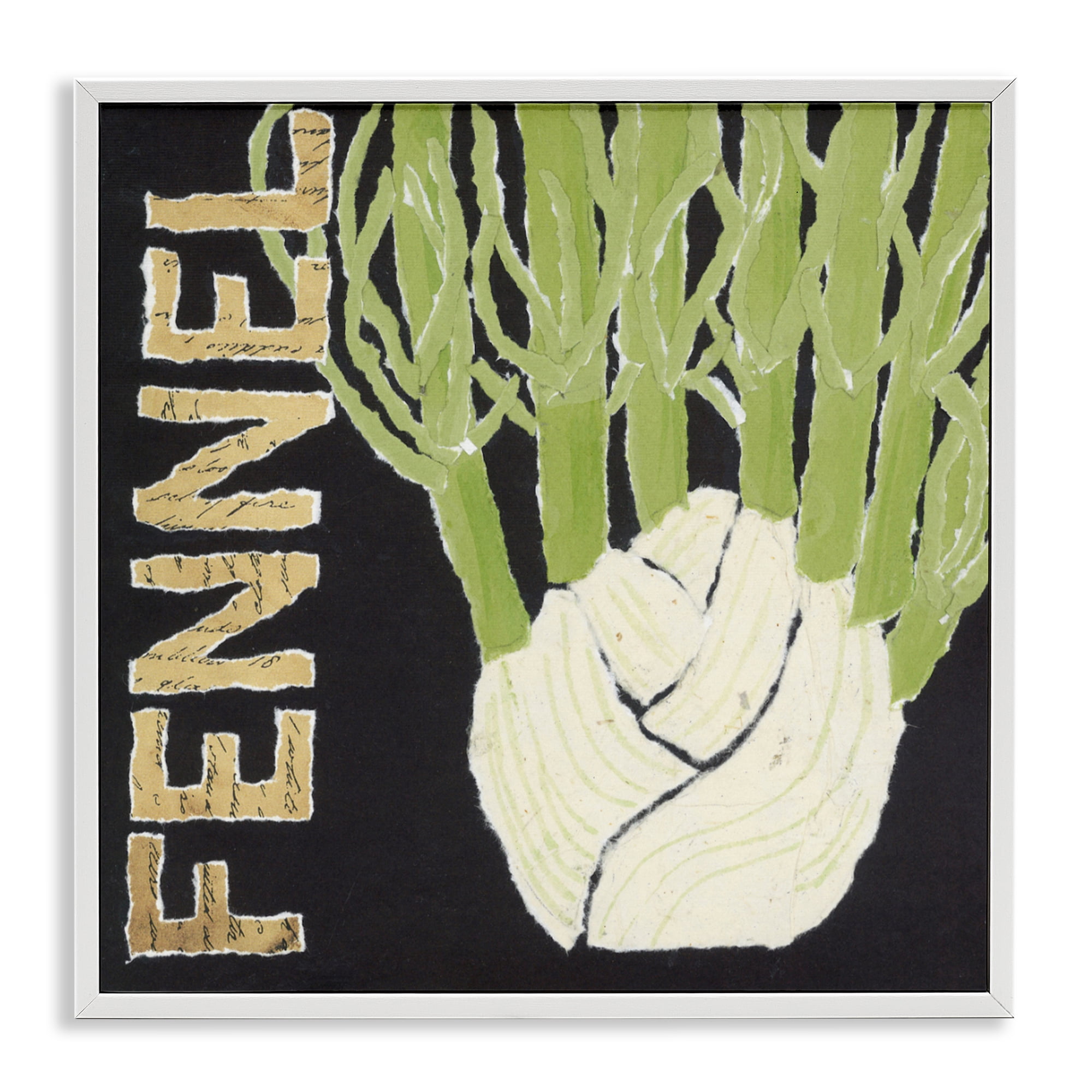 Stupell Industries Fennel Root Vegetable White Framed Giclee Art, design by Nancy Overton