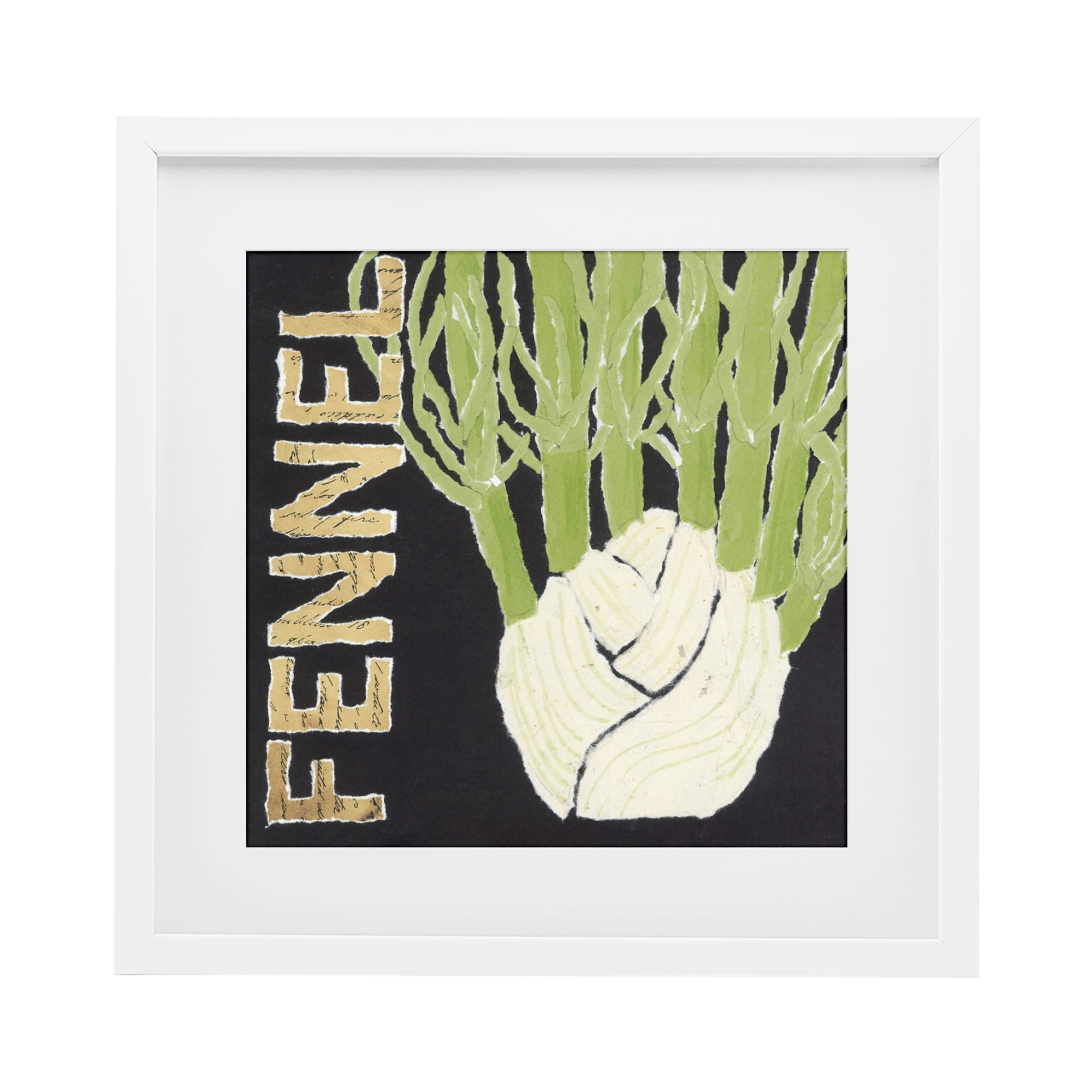 Stupell Industries Fennel Root Vegetable White Framed Print Under Glass, design by Nancy Overton
