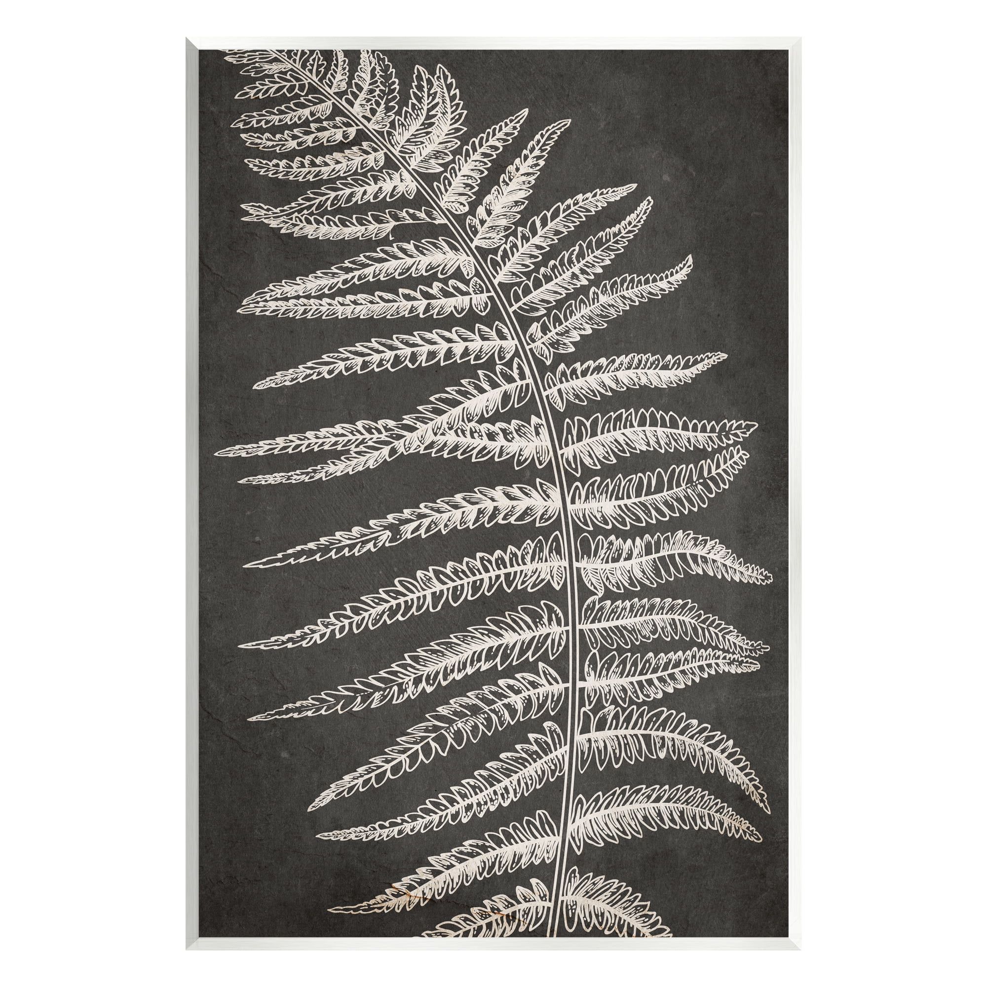 Stupell Industries Fern Leaf on Grey Botanical & Floral Painting Unframed Art Print Wall Art, 13 x 19