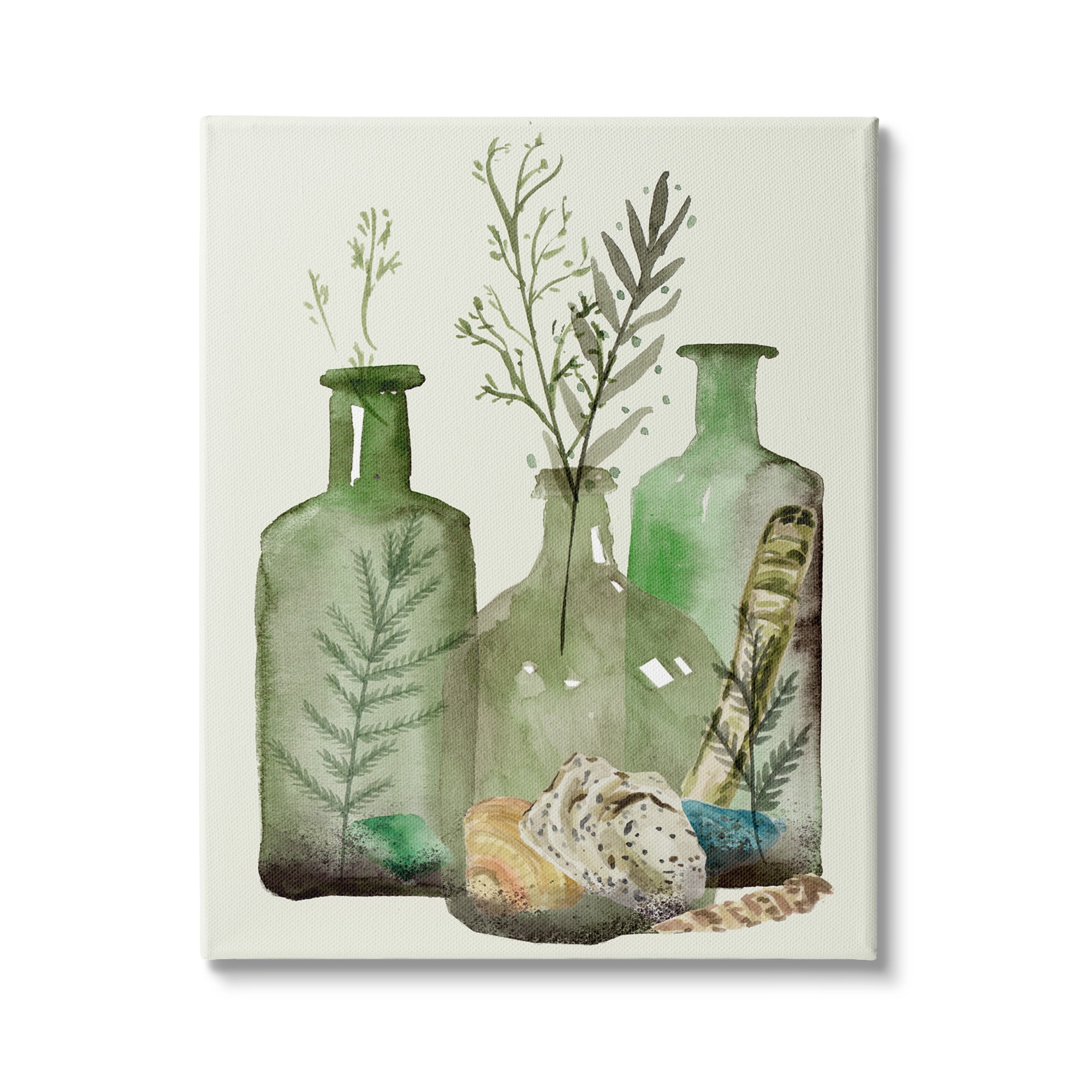 Stupell Industries Fern Plants Nautical Seashells Green Jug Still Life, 36 x 48, Design by Melissa WangÃÂ&nbsp;