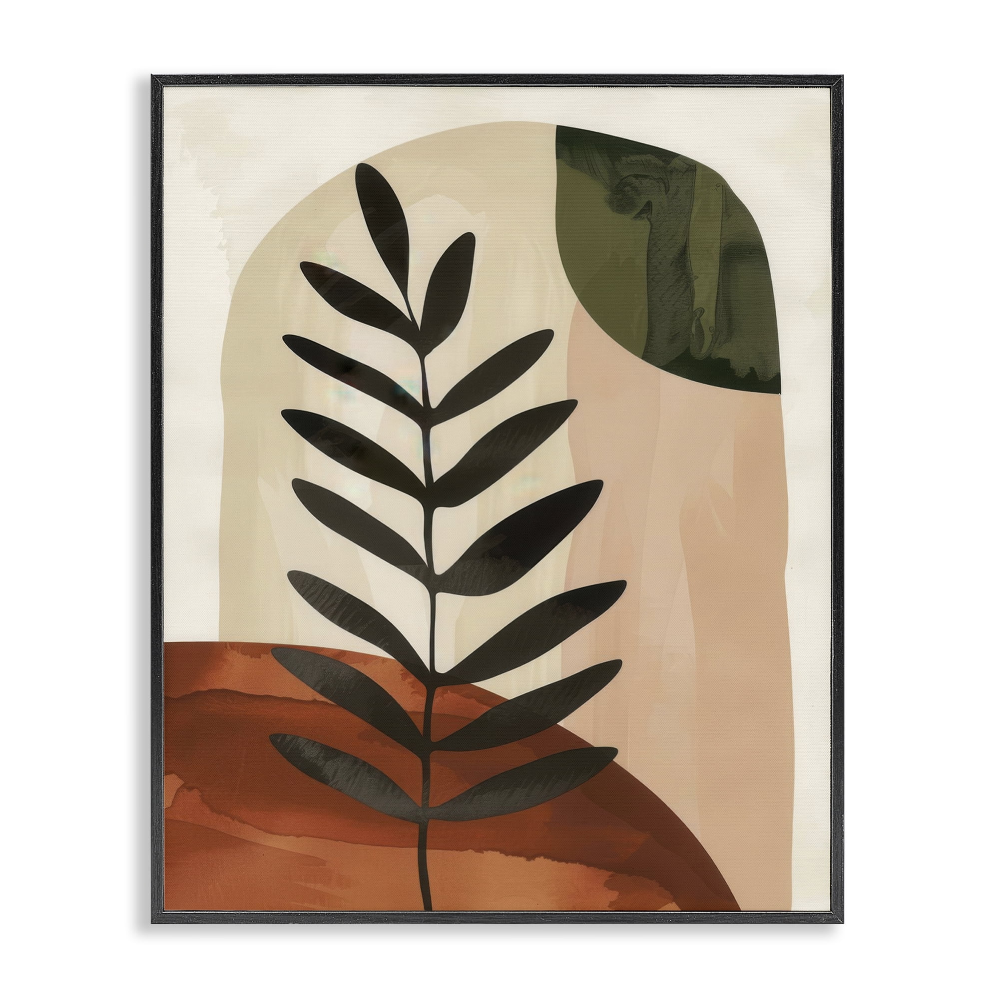 Stupell Industries Fern Strand Neutrals Plants & Flowers Painting Black Framed Art Print Wall Art, 16 x 20