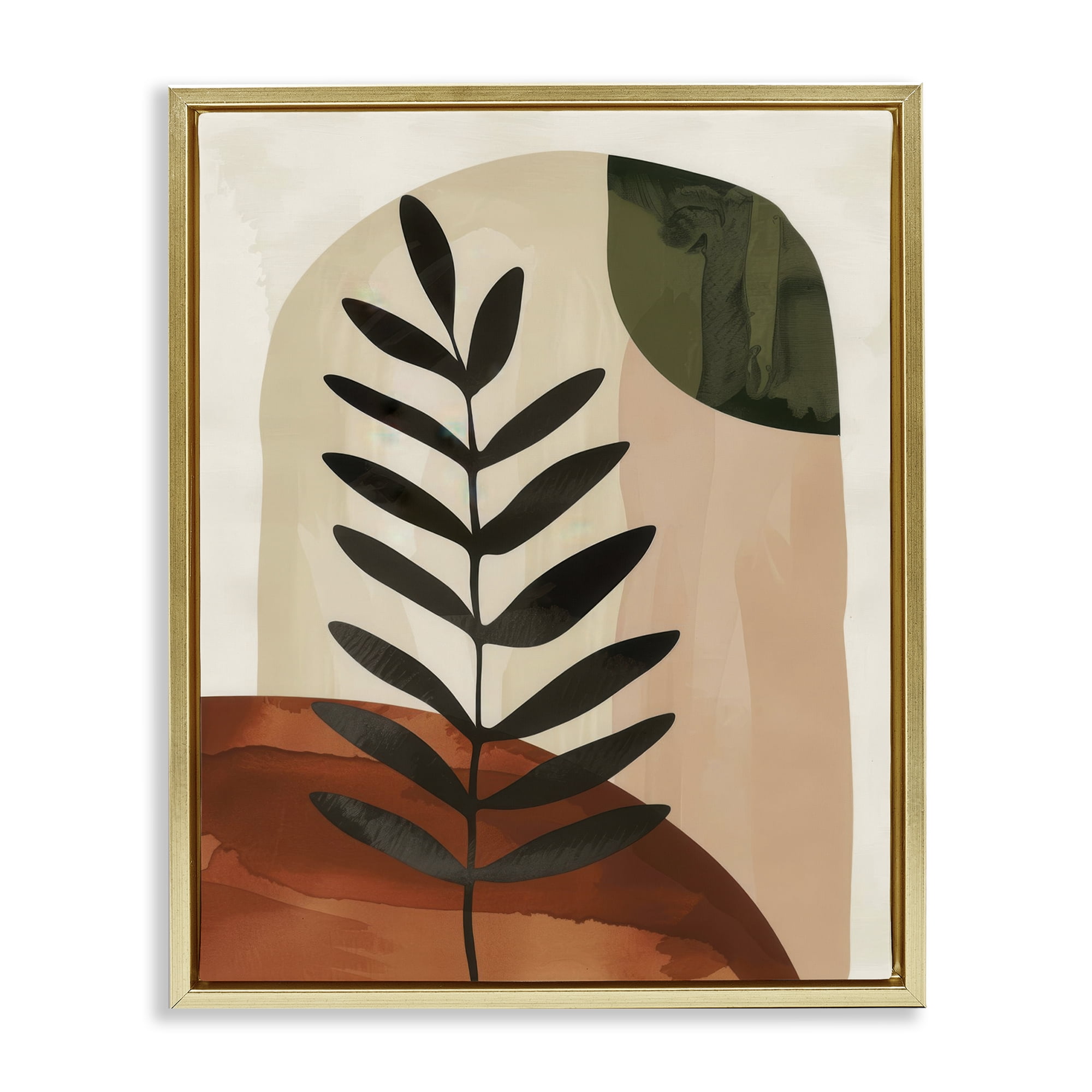 Stupell Industries Fern Strand Neutrals Plants & Flowers Painting Gold Floater Framed Canvas Art Print Wall Art, 25 x 31