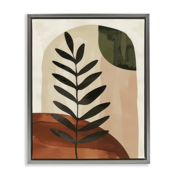 Stupell Industries Fern Strand Neutrals Plants & Flowers Painting Gray Floater Framed Canvas Art Print Wall Art, 25 x 31
