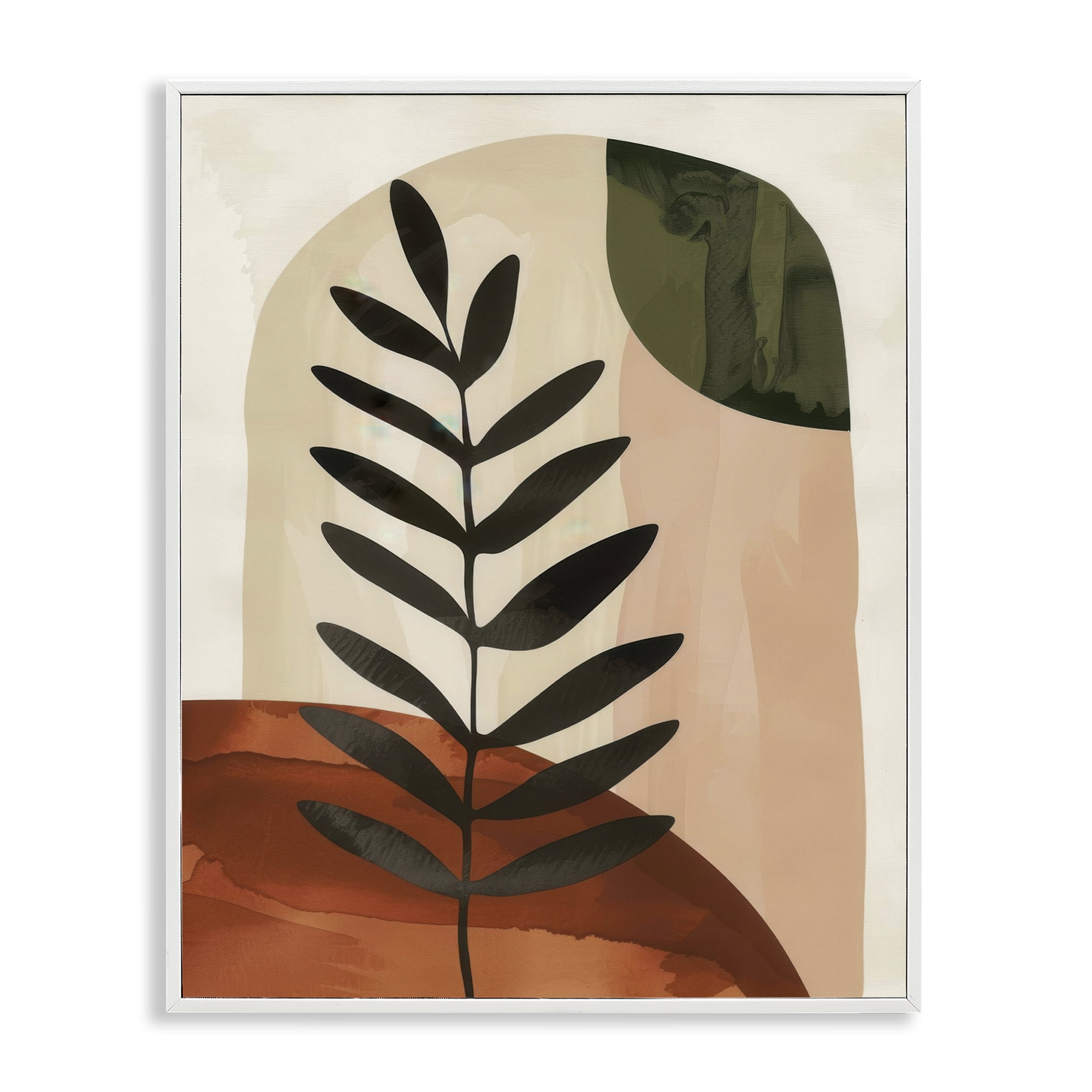 Stupell Industries Fern Strand Neutrals Plants & Flowers Painting White Framed Art Print Wall Art, 16 x 20