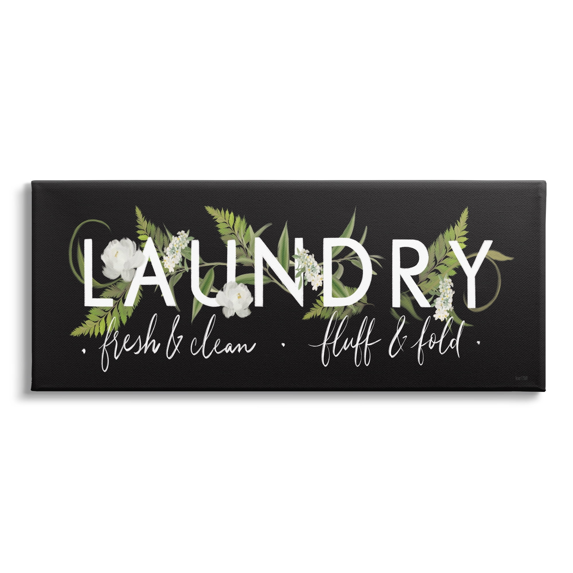 Stupell Industries Fern and Floral Laundry Home Sign Traditional Cleaning, 40 x 17, Design by House Fenway
