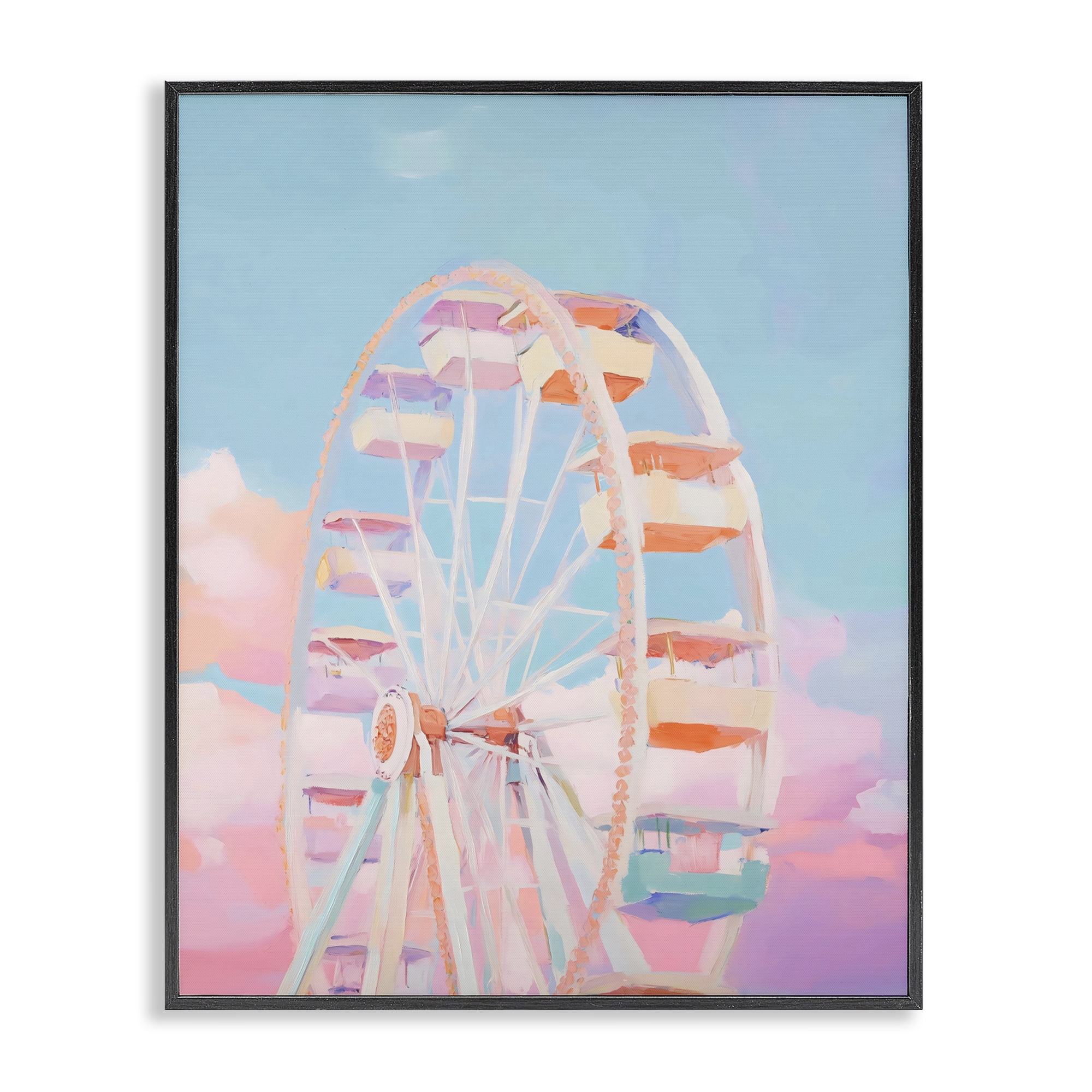 Stupell Industries Ferris Wheel & Cotton Candy Sky Black Framed Giclee Art, design by The Prints Vibe