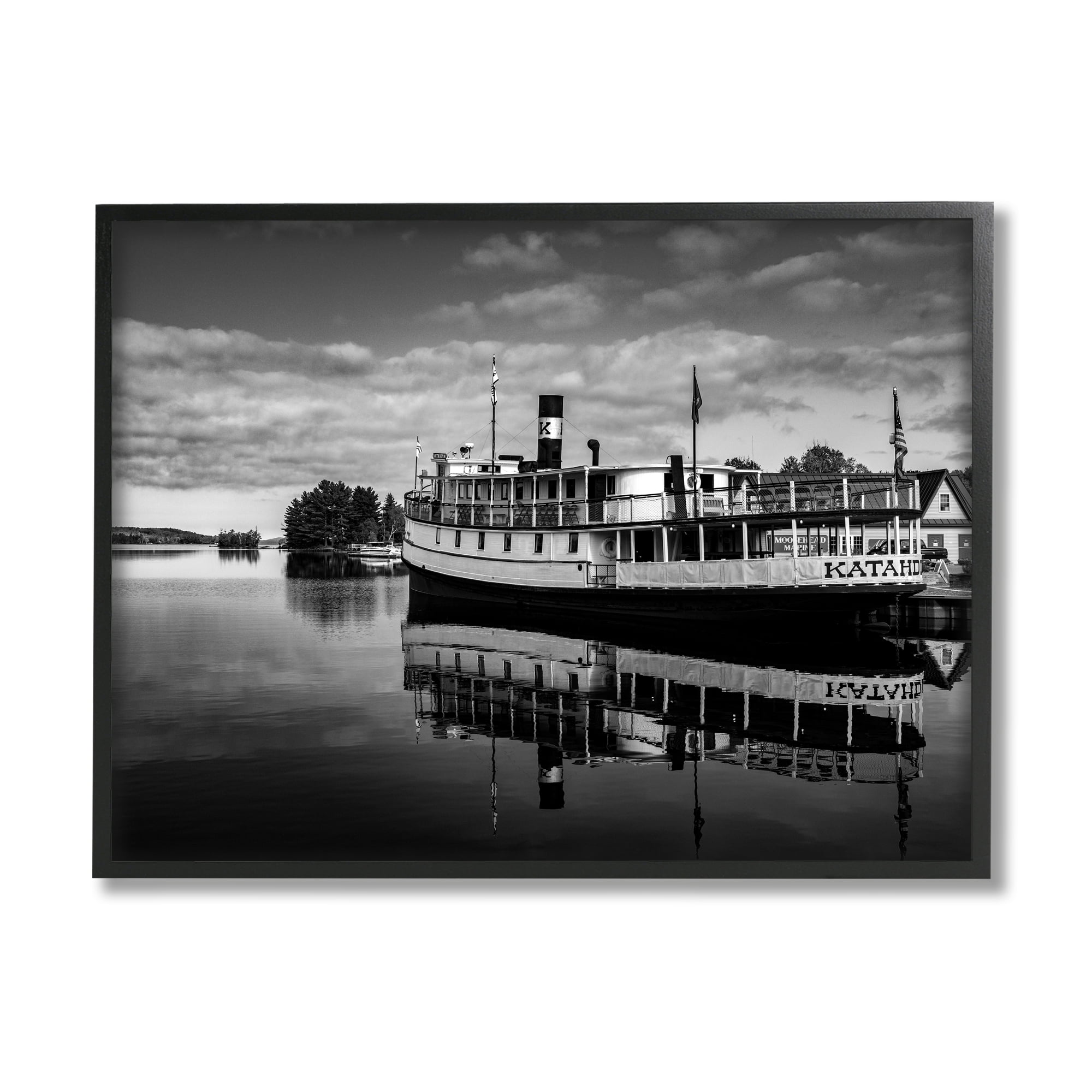 Stupell Industries Ferry Port Photography Transportation Photography Black Framed Art Print Wall Art, 20 x 16