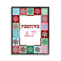Stupell Industries Festive AF with Snowflakes Holiday Painting Black Framed Art Print Wall Art, 11 x 14