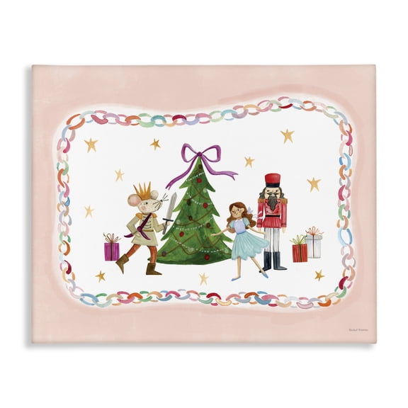 Festive Characters & Christmas Tree Canvas Art, 20 x 16, Made In USA