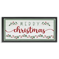 Stupell Industries Festive Christmas Phrase Holiday Painting Black Floater Framed Canvas Art Print Wall Art, 25 x 11