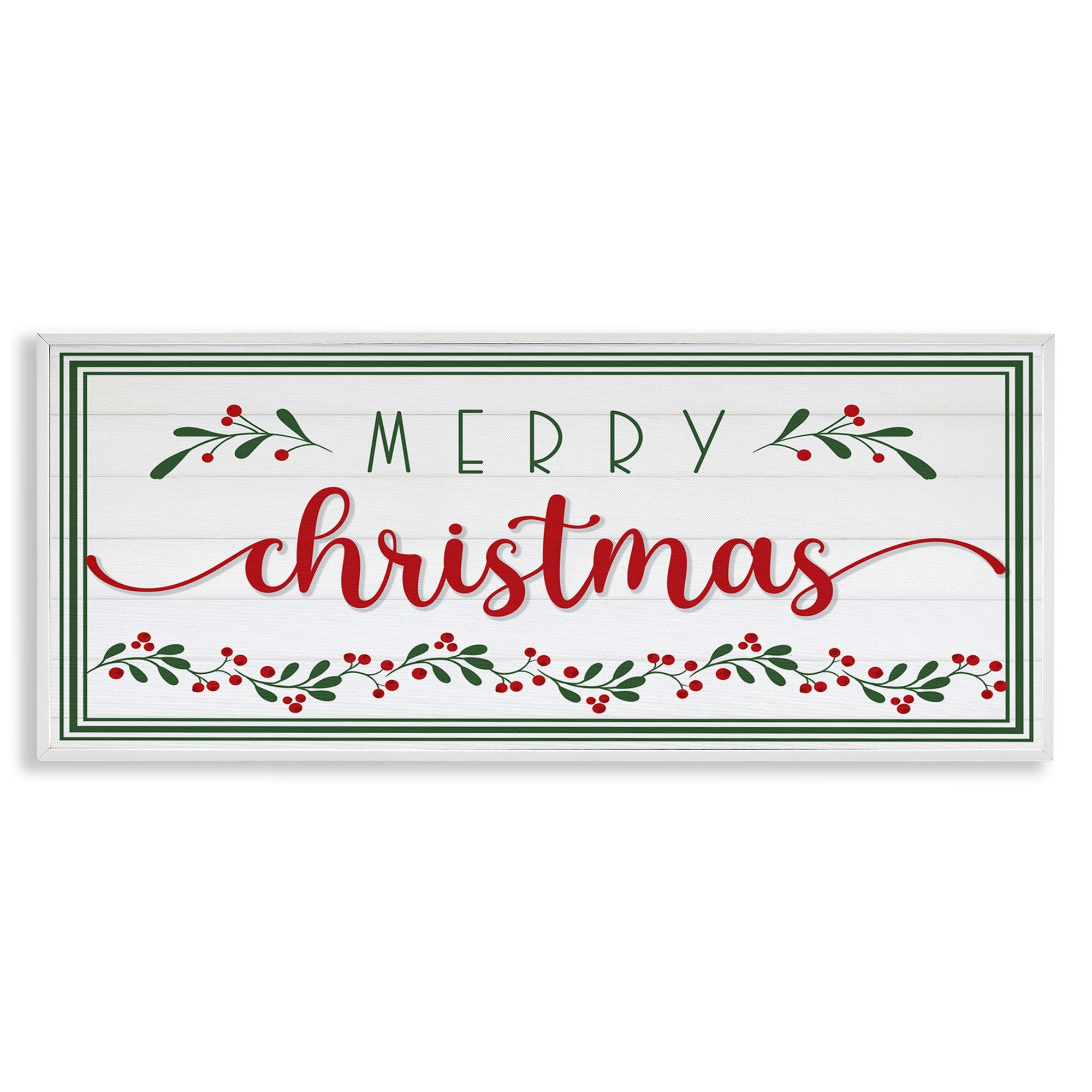 Stupell Industries Festive Christmas Phrase Holiday Painting White Framed Art Print Wall Art, 24 x 10