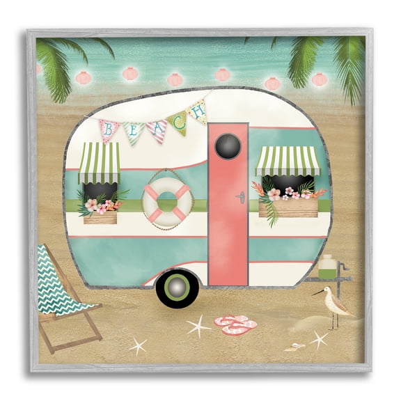 Stupell Industries Festive Country Trailer Beach Chair Starfish Sandals,12 x 12, Design by Beth Albert