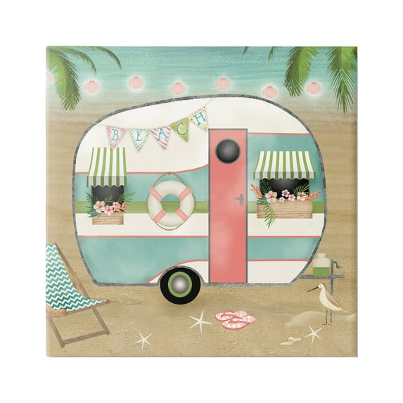 Stupell Industries Festive Country Trailer Beach Chair Starfish Sandals,36 x 36, Design by Beth Albert