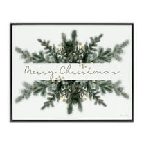 Stupell Industries Festive Fir Phrase Holiday Painting Black Framed Art Print Wall Art, 14 x 11