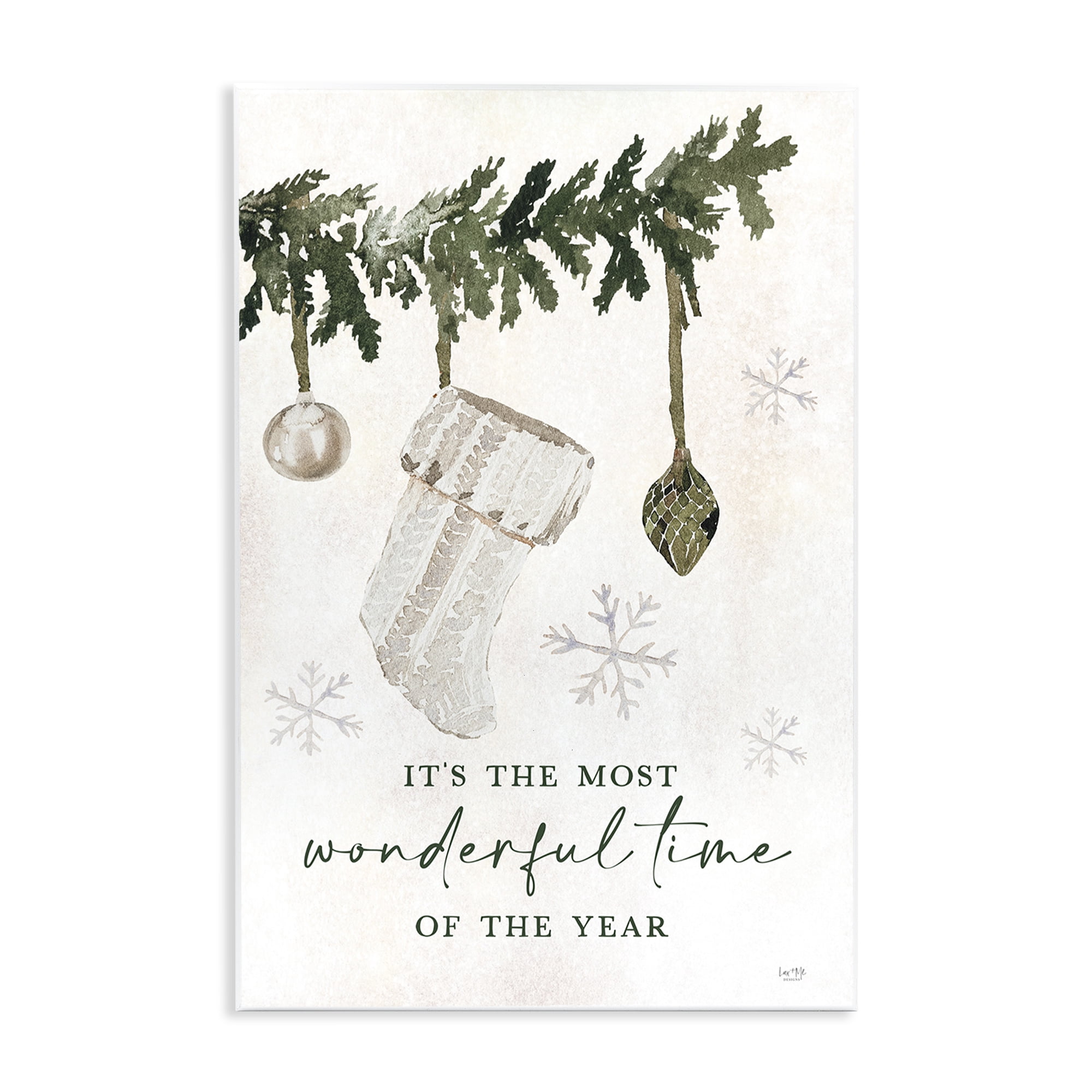 Stupell Industries Festive Hanging Stocking Holiday Painting Unframed Art Print Wall Art, 13 x 19