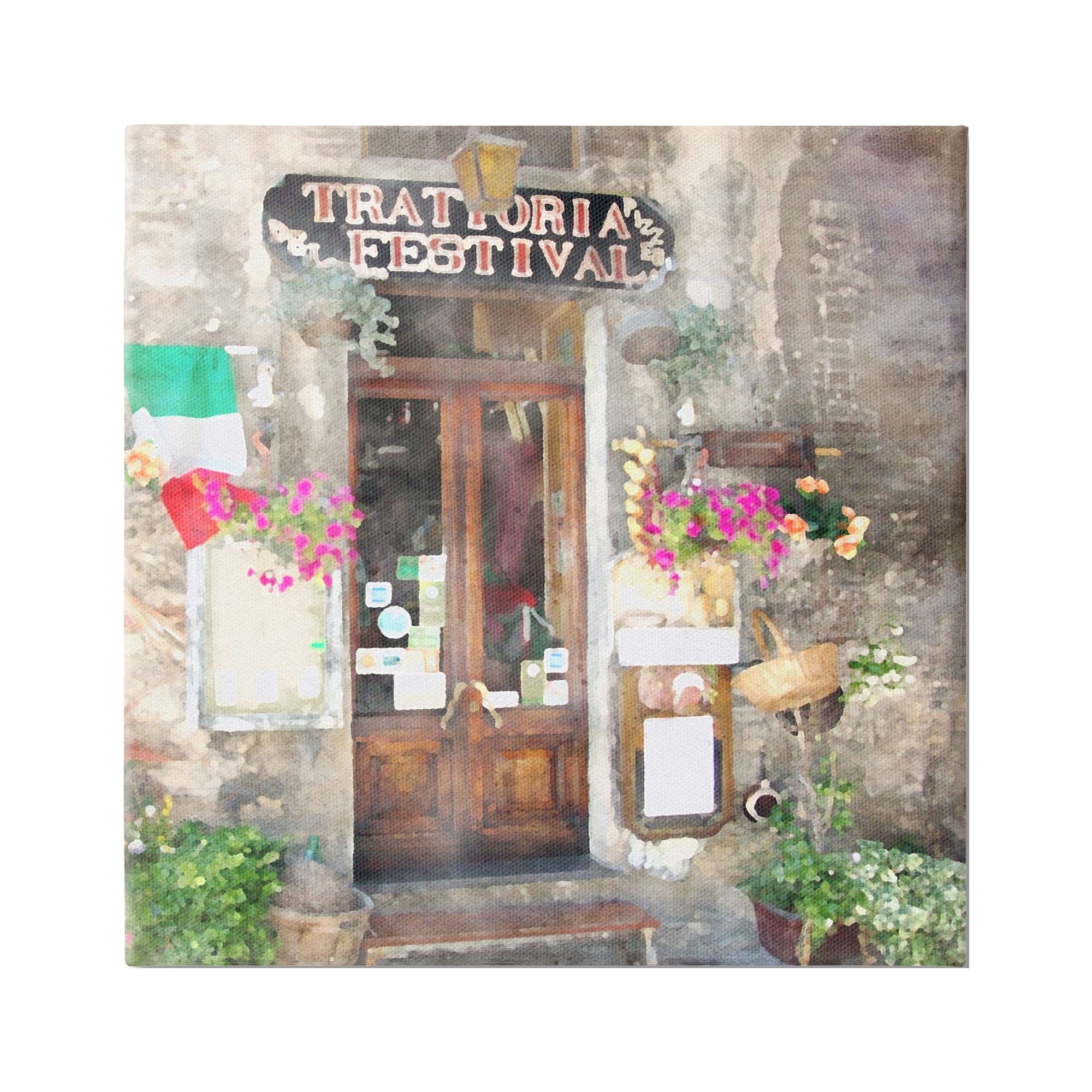 Stupell Industries Festive Italian Doorway Travel & Places Painting Gallery Wrapped Canvas Print Wall Art, 17 x 17