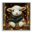 thumbnail image 1 of Stupell Industries Festive Lamb with Holiday Lights Animals Painting Gray Framed Art Print Wall Art, 24 x 24, 1 of 8