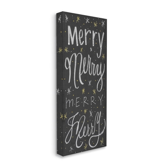 Stupell Industries Festive Merry Chalk Style Typography Chistmas Stars, 20 x 48, Design by Sd Graphics Studio