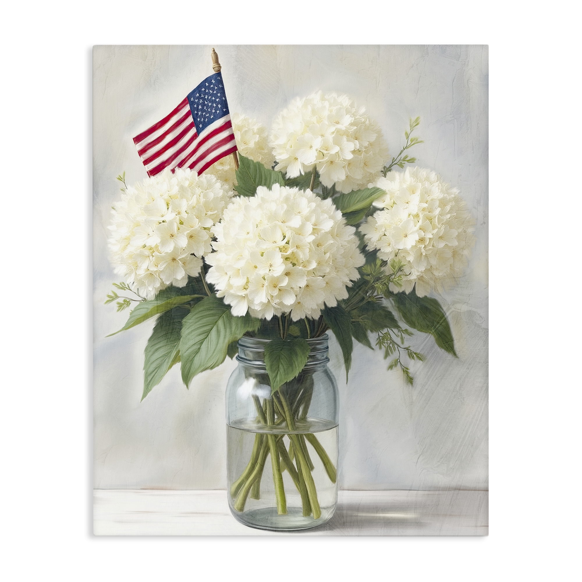 Stupell Industries Festive Patriotic Hydrangea Canvas Wall Art, design by Kim Allen