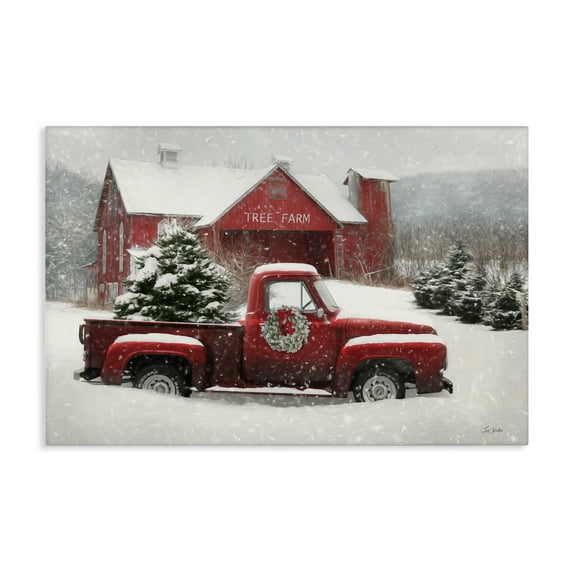 Stupell Industries Festive Tree Farm Pickup Canvas Wall Art design by Lori Deiter, 20 x 30