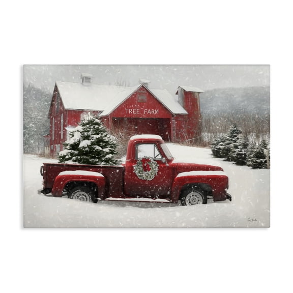 Stupell Industries Festive Tree Farm Pickup Canvas Wall Art design by Lori Deiter, 30 x 45