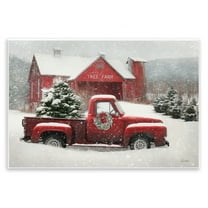 Stupell Industries Festive Tree Farm Pickup Wall Plaque Art design by Lori Deiter, 10 x 15