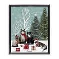 thumbnail image 1 of Stupell Industries Festive Winter Cats Scene Animals Painting Black Floater Framed Canvas Art Print Wall Art, 25 x 31, 1 of 9