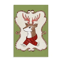 Stupell Industries Festive Winter Deer in Scarf Animals Painting Wrapped Canvas Canvas Art Print Wall Art, 16 x 24