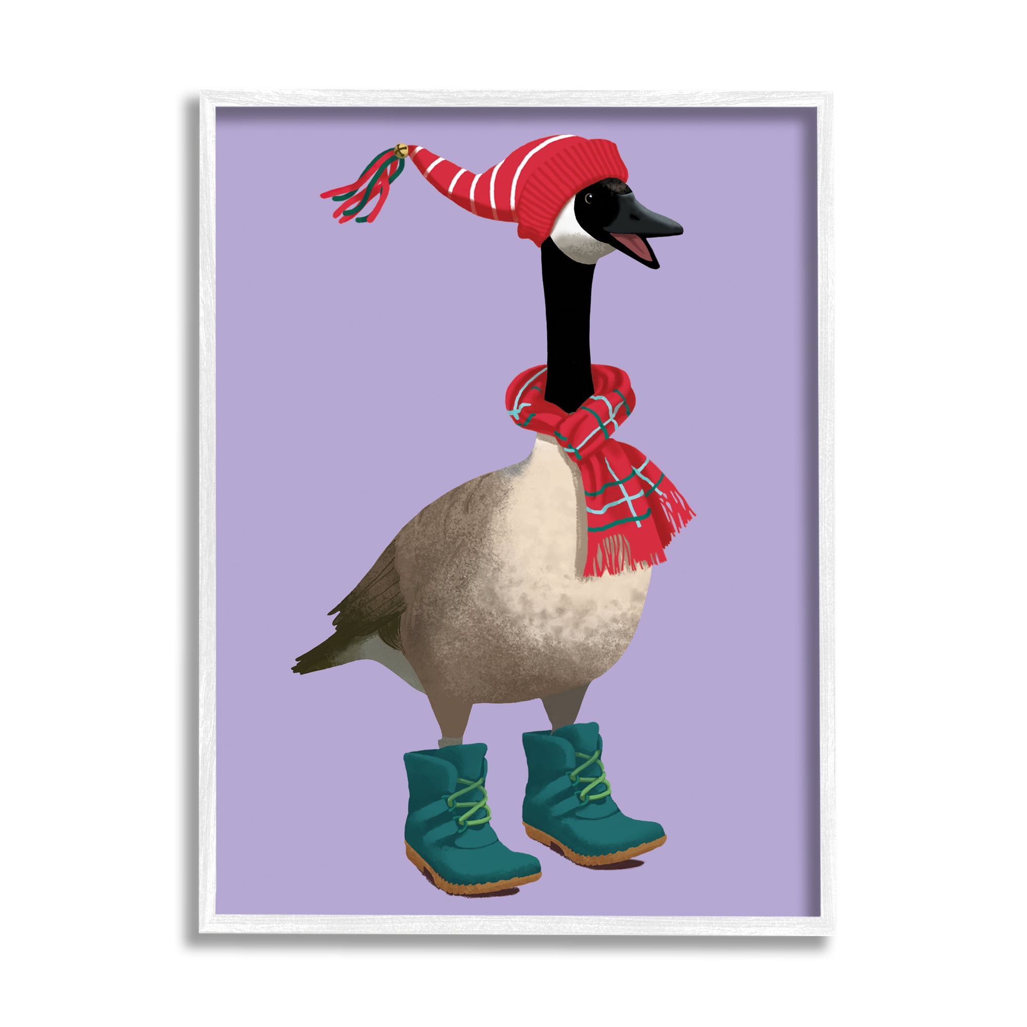 Stupell Industries Festive Winter Goose with Scarf and Hat, 24 x 30, Design by Sally Springer Griffith
